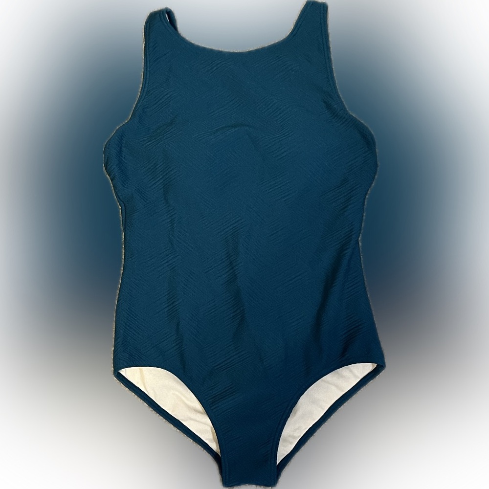 Aquamore Chlorine Resistant Deep Ocean High Neck One-Piece size 8 - Picture 3 of 16
